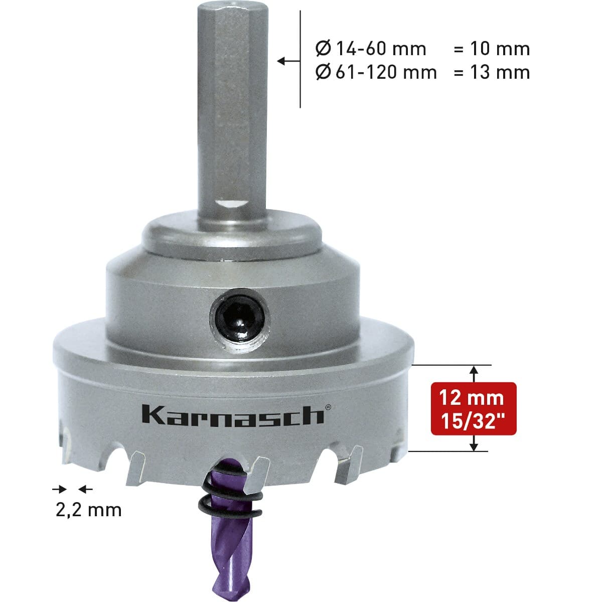 Твердосплавная коронка Karnasch Power-Max 10 Ø59х12 мм в сборе 20.1010-059