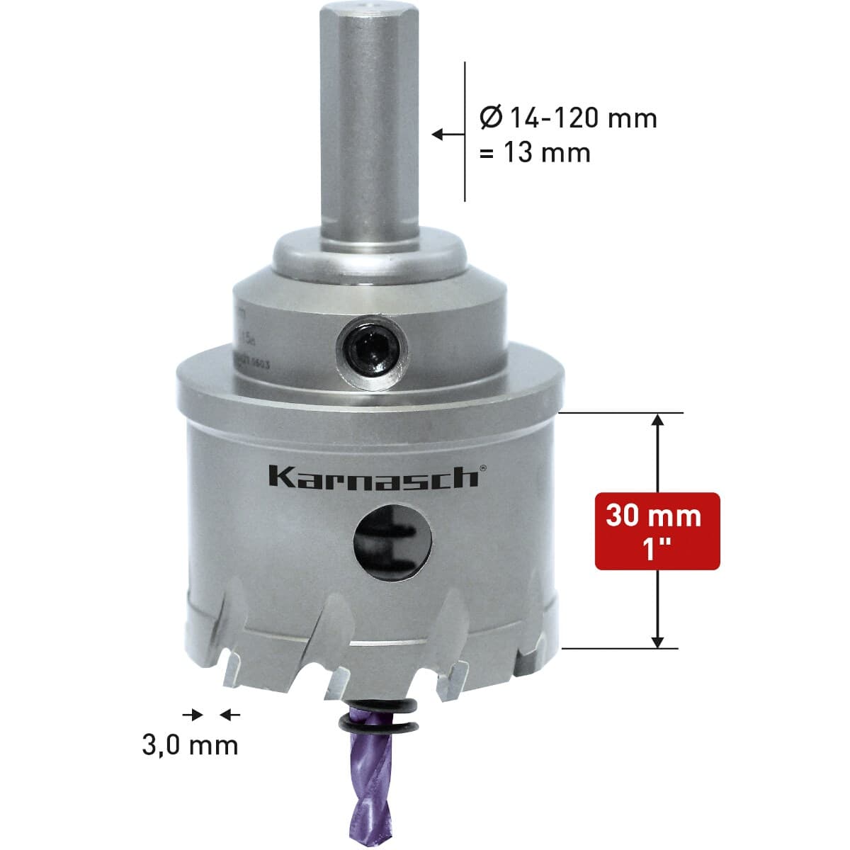 Твердосплавная коронка Karnasch Power-Max 20 Ø59х30 мм в сборе 20.1015-059