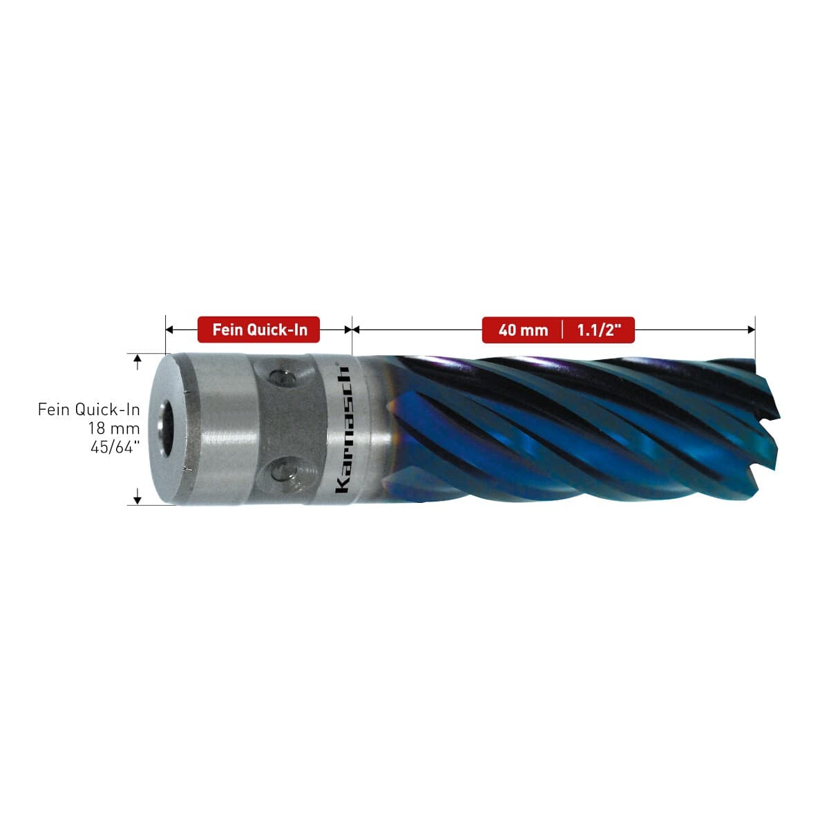 Корончатые сверла Karnasch BLUE-LINE Ø32х40 мм 20.1146-032
