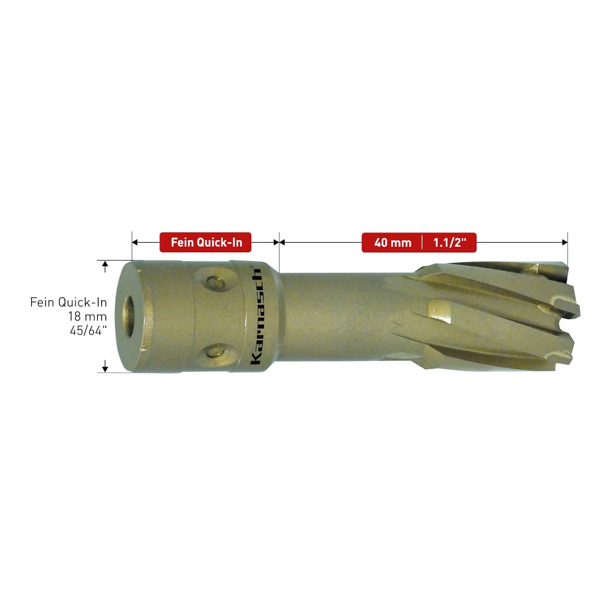 Корончатое сверло Karnasch HARD-LINE Ø65х40 мм 20.1147-065
