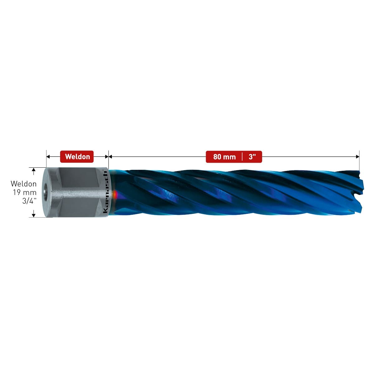 Корончатые сверла Karnasch BLUE-LINE Ø50х80 мм 20.1285-050