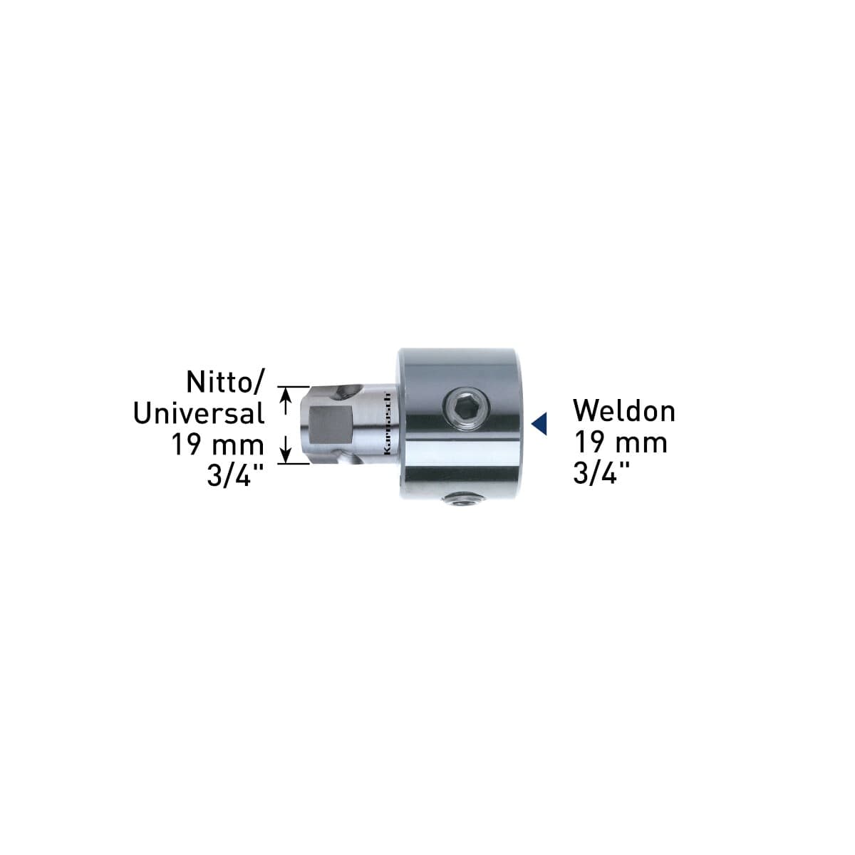 Переходник Karnasch Nitto+Weldon 19/Weldon 19 для штифтов Ø 6,34 мм 20.1311