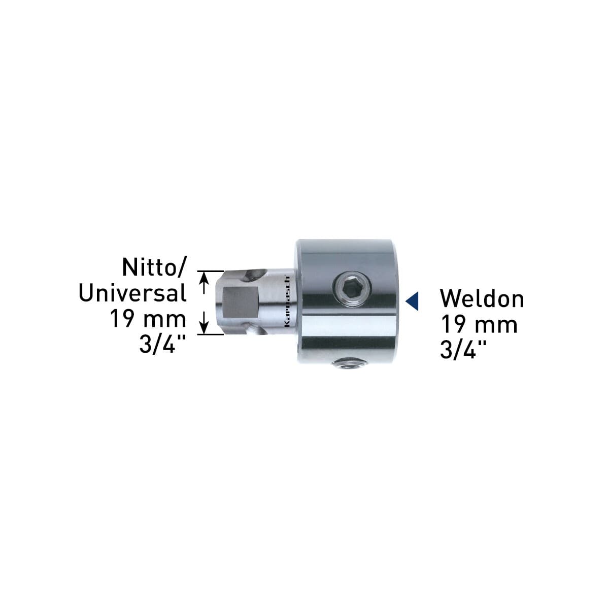 Переходник Karnasch Nitto+Weldon 19/Weldon 19 для штифтов Ø 7,98 мм 20.1314