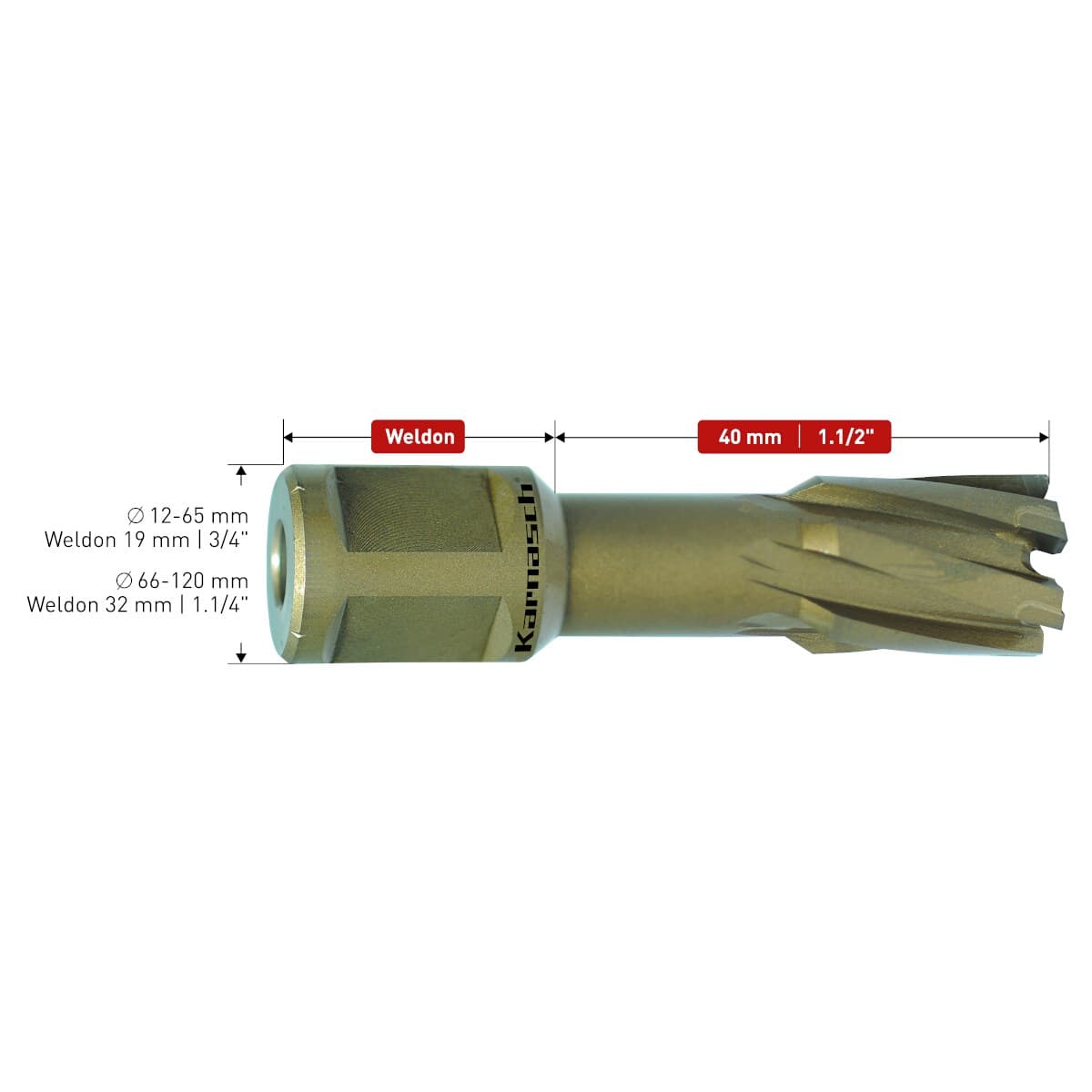 Корончатое сверло Karnasch HARD-LINE Ø32х40 мм 20.1315-032