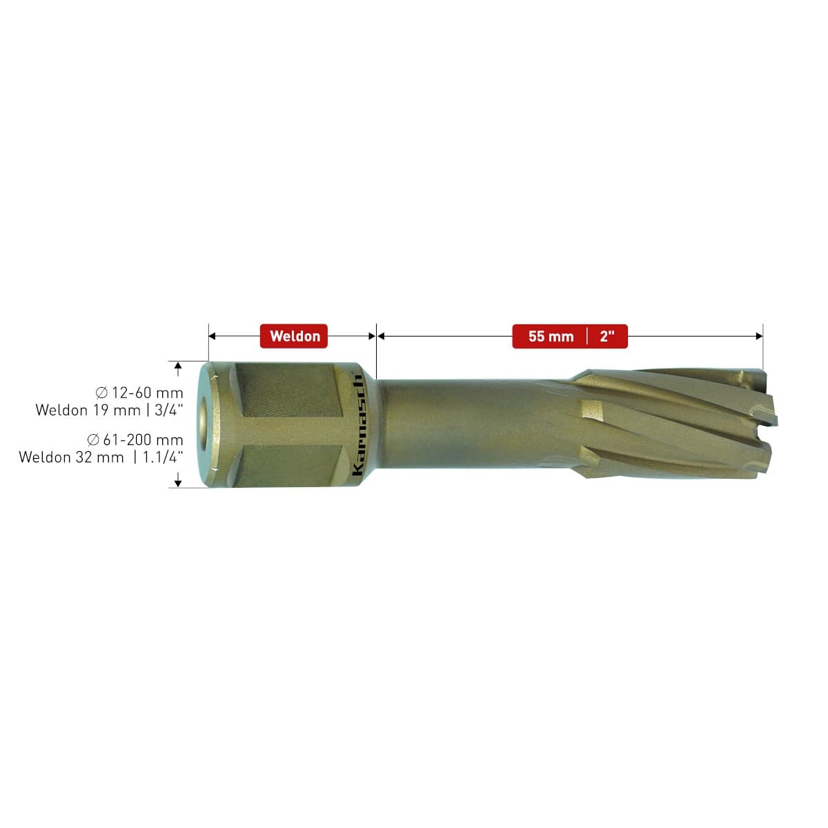 Корончатое сверло Karnasch HARD-LINE Ø200х55 мм 20.1316-200