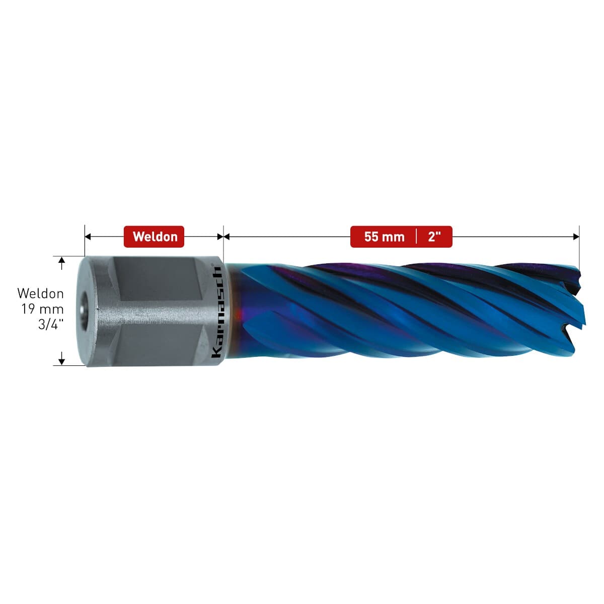 Корончатое сверло Karnasch BLUE-LINE PRO Ø32х55 мм 20.1317-032