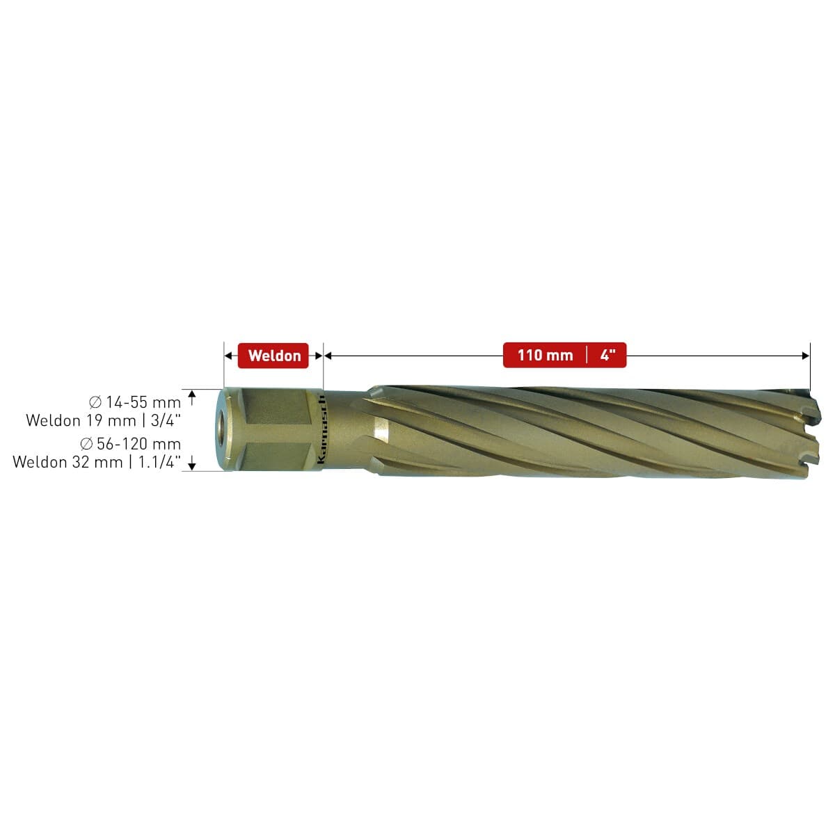 Корончатое сверло Karnasch HARD-LINE Ø32х110 мм 20.1660-032