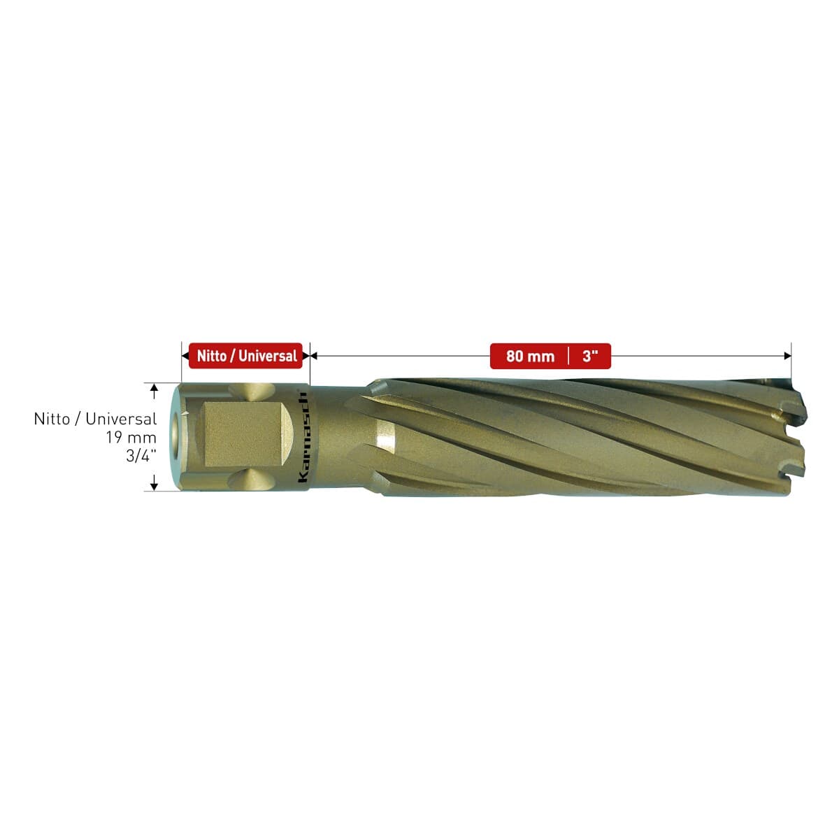 Корончатое сверло Karnasch HARD-LINE Ø2'х80 мм 20.1670-130