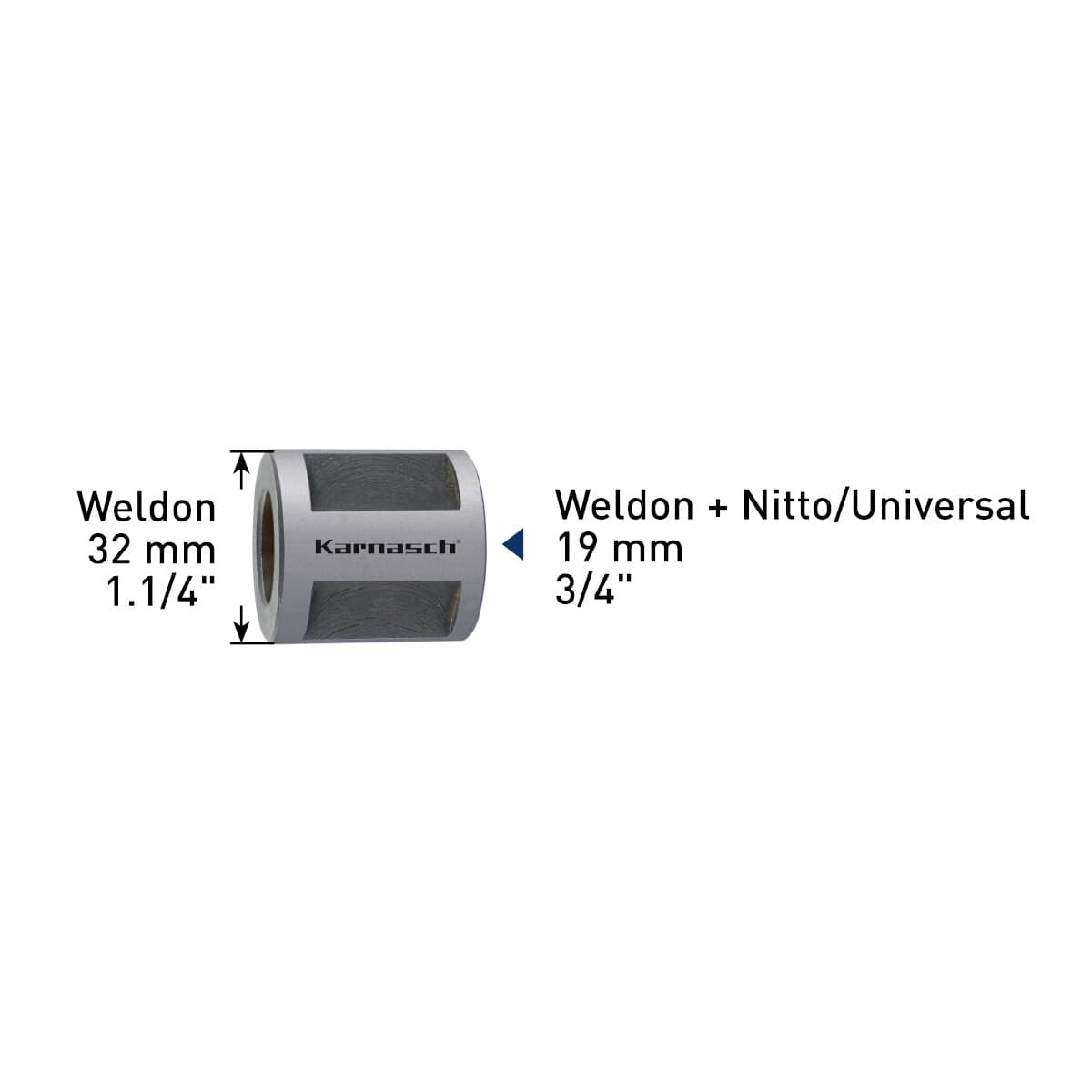 Переходник Karnasch с Weldon 32 на Weldon + Nitto/Universal 19 21.0048