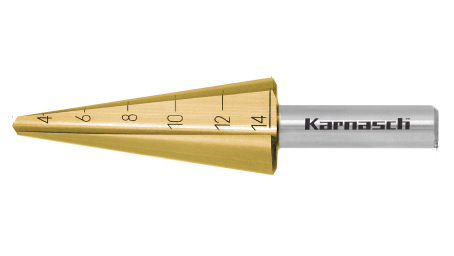 Коническое сверло Karnasch с покрытием TiN-GOLD ⌀3-14 мм двухзаходное 21.3019