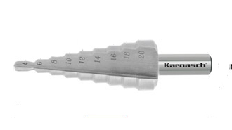 Ступенчатое сверло Karnasch ⌀4-20 мм двухзаходное 21.3031